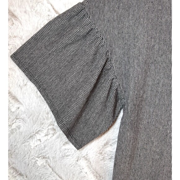 Zara Trafaluc Womens T-Shirt Dress Size Small Black White Striped Flutter Sleeve - Picture 10 of 12